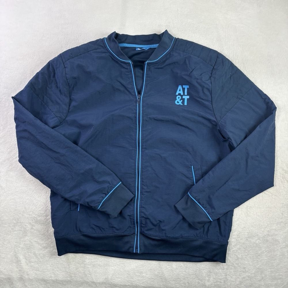 At&T Blue Full Zip Long Sleeve Jacket Employee Uniform Men's LG